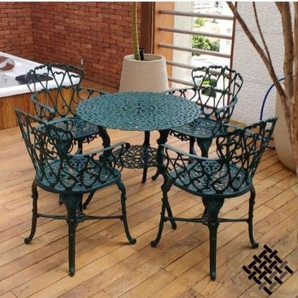 Conjunto de Mesa Jardim Viena Piscina Varanda Área Externa Área de Lazer Artesane Móveis