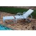 Espreguiçadeira Chaise para Piscina Acapulco Curta com Puff Área Externa Área de Lazer Alumínio Fundido com Almofada Artesane Móveis