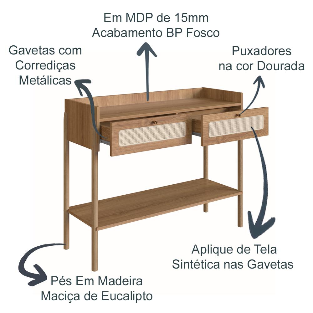 Aparador 2 Gavetas Palhinha 27936 Linha Oslo Hanover Artesano