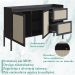 Aparador Balcao Buffet 139 Cm Pes Madeira 27969 Oslo Nero Artesano