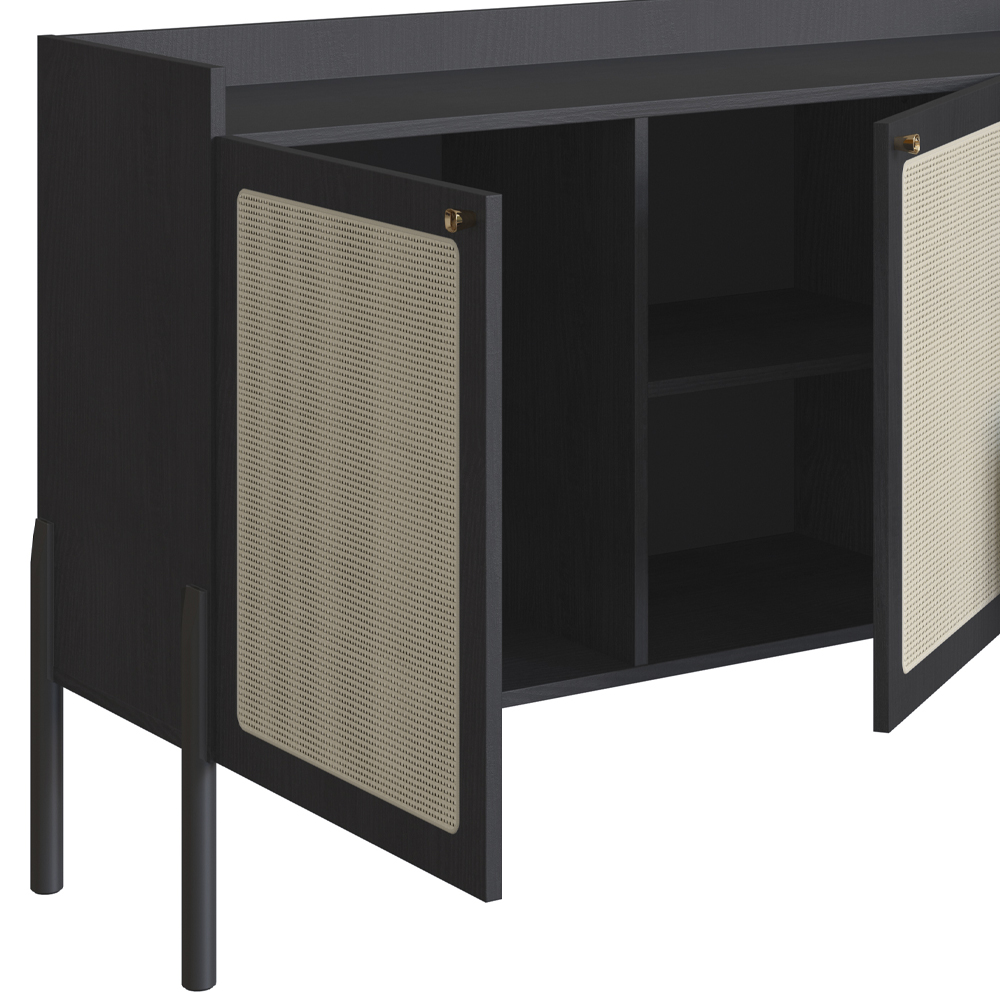 Aparador Balcao Buffet 139 Cm Pes Madeira 27969 Oslo Nero Artesano