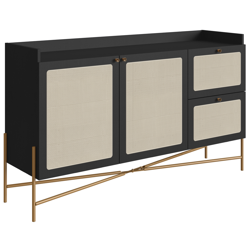 Aparador Balcao Buffet 139 Cm Pes Metal 28969 Oslo Nero Artesano