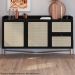 Aparador Balcao Buffet 139 Cm Pes Metal 28969 Oslo Nero Artesano