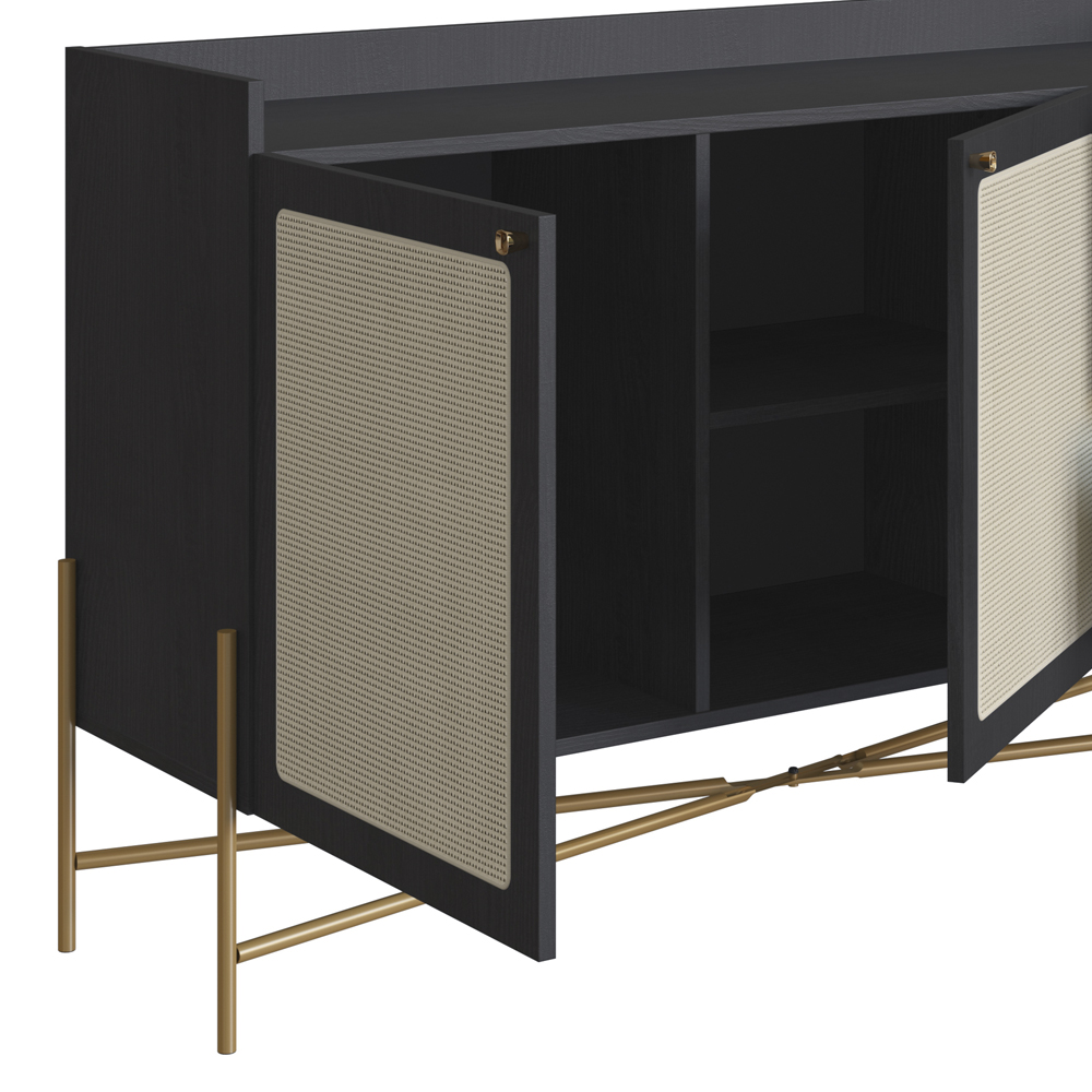 Aparador Balcao Buffet 139 Cm Pes Metal 28969 Oslo Nero Artesano