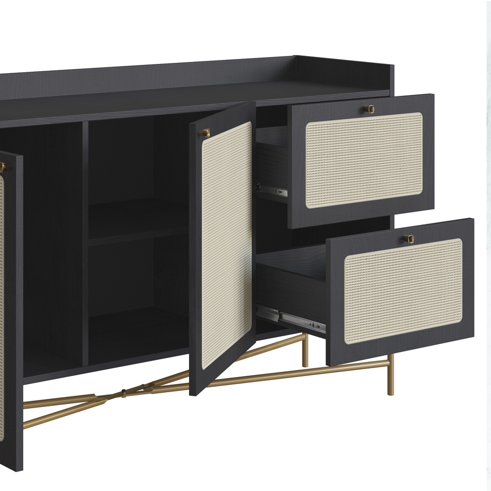 Aparador Balcao Buffet 139 Cm Pes Metal 28969 Oslo Nero Artesano