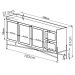 Aparador Balcao Buffet 183 Cm Pes Metal 28935 Oslo Hanover Artesano