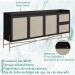 Aparador Balcao Buffet 183 Cm Pes Metal 28935 Oslo Nero Artesano
