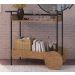 Aparador Bar Com Rodas Decorativas Steel Quadra 27853 Vermont Preto Fosco Artesano