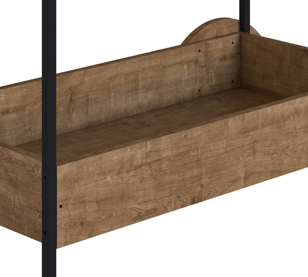 Aparador Bar Com Rodas Decorativas Steel Quadra 27853 Vermont Preto Fosco Artesano