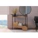 Aparador Bar Com Rodas Decorativas Steel Quadra 27853 Vermont Preto Fosco Artesano