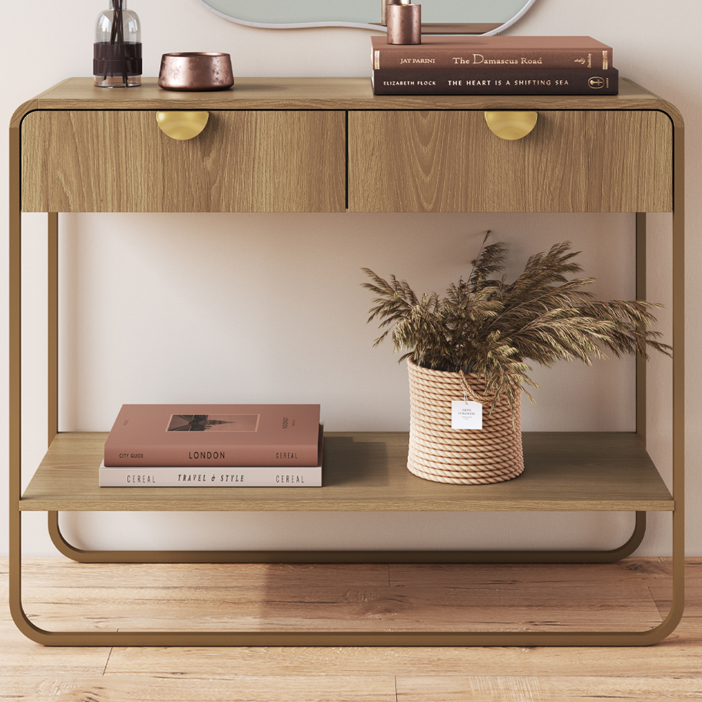 Aparador Organico 2 Gavetas 100 cm 28066 Hanover Dourado Artesano