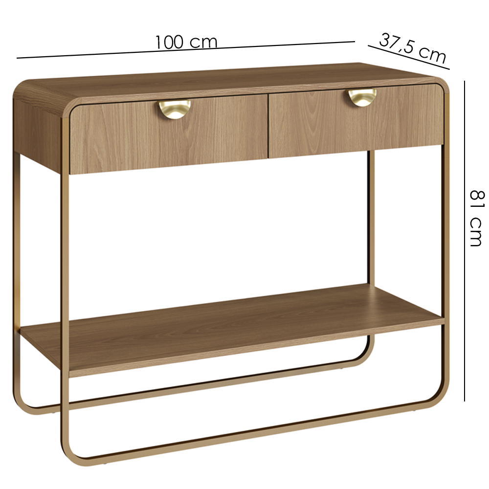 Aparador Organico 2 Gavetas 100 cm 28066 Hanover Dourado Artesano