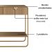 Aparador Organico 2 Gavetas 100 cm 28066 Hanover Dourado Artesano
