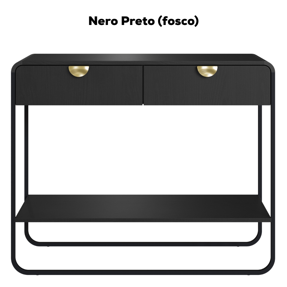 Aparador Organico 2 Gavetas 100 cm 28066 Nero Preto Artesano