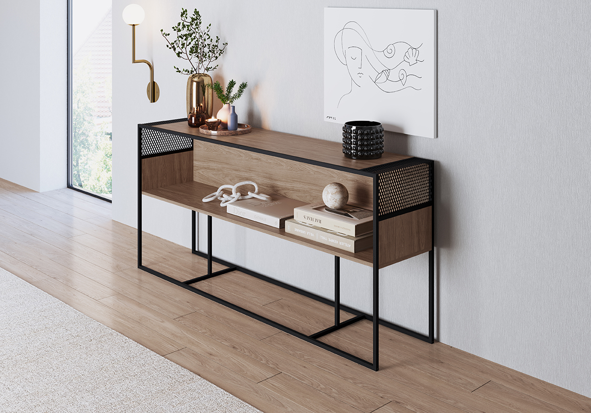Aparador Para Sala 160cm Est Aço York Hanover Artesano