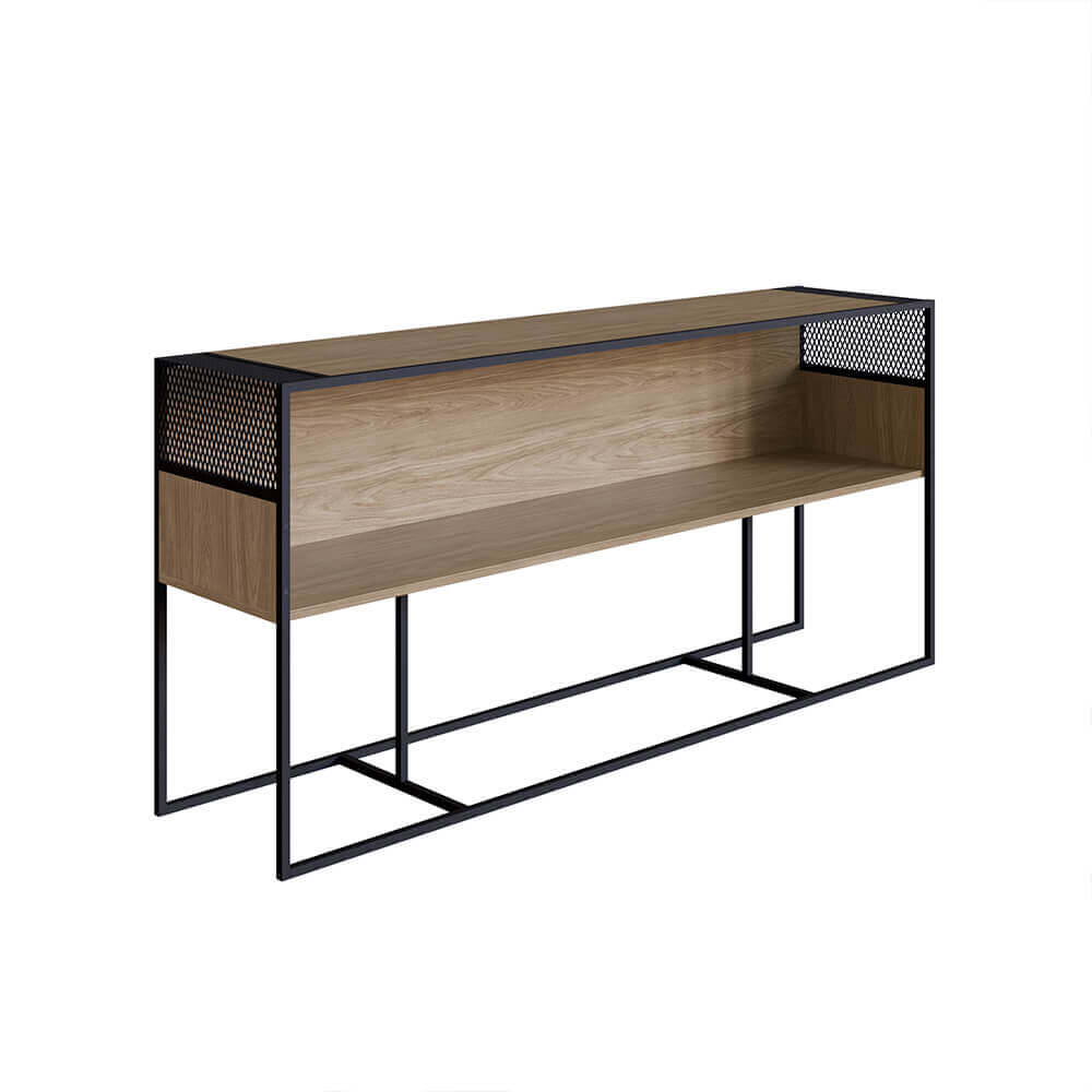 Aparador York Com Nicho 160cm Estrutura Preto Fosco - Hanover