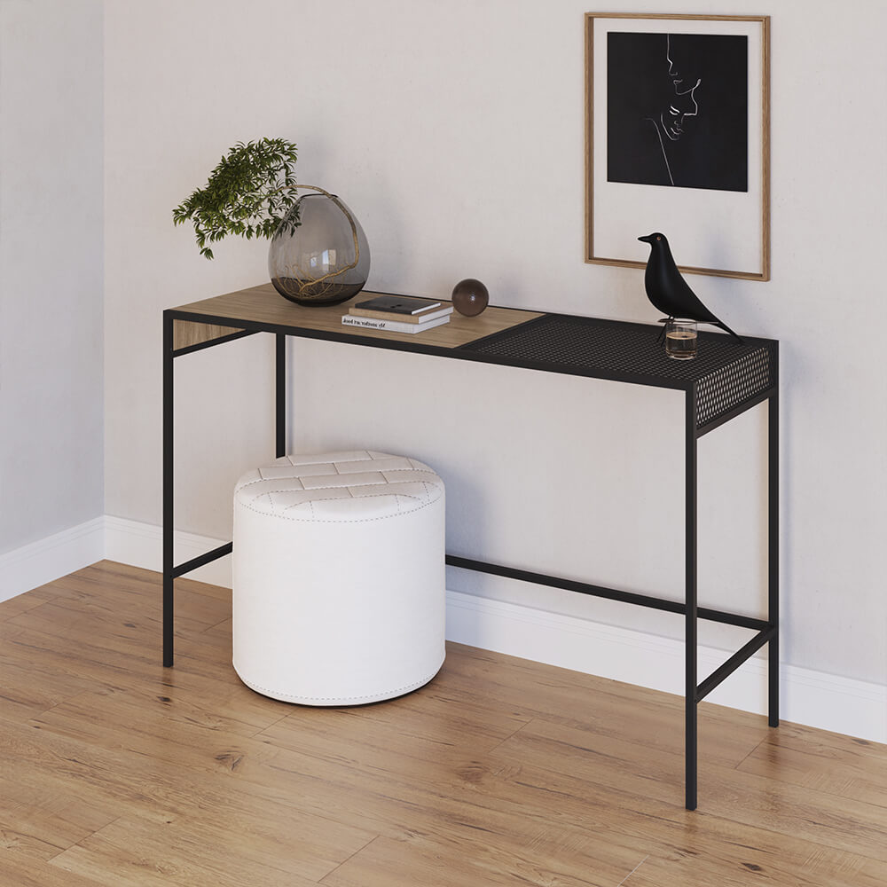 Aparador York Dinâmico 120cm Estrutura Preto Fosco - Hanover