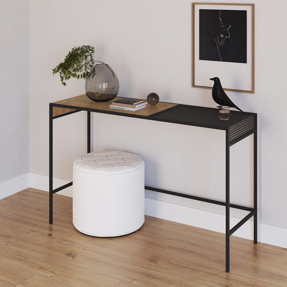 Aparador York Dinâmico 120cm Estrutura Preto Fosco - Vermont