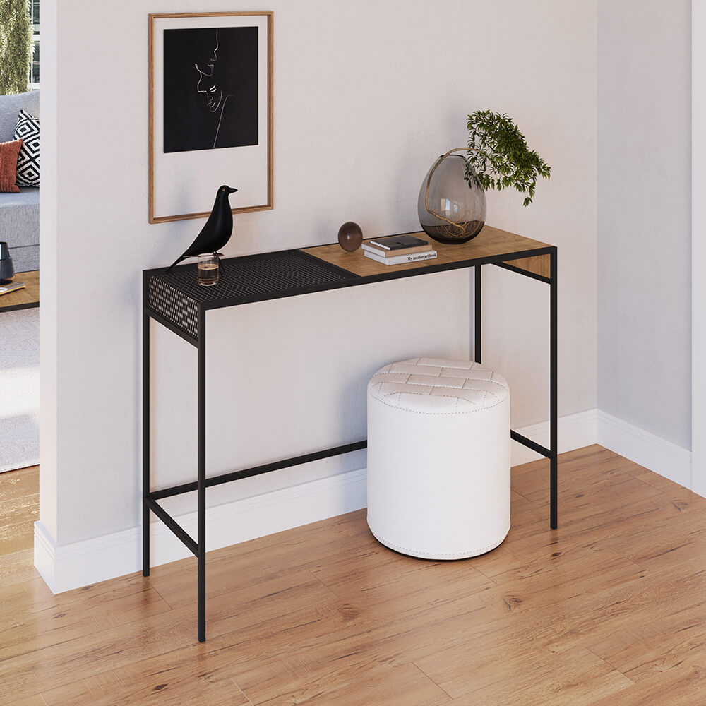 Aparador York Dinâmico 120cm Estrutura Preto Fosco - Vermont