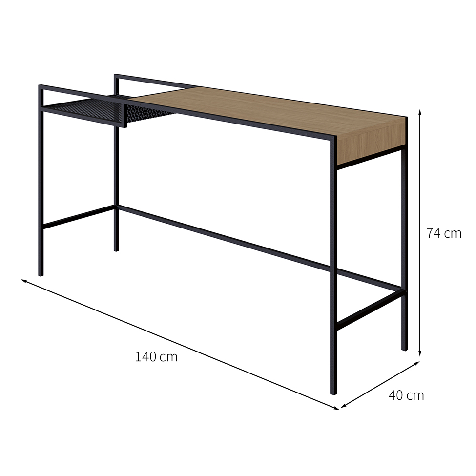 Aparador York Hanover e Preto 140 cm