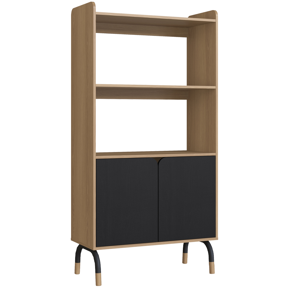 Armario Alto 2 Portas 157x80 cm 27996 Hanover Nero Artesano