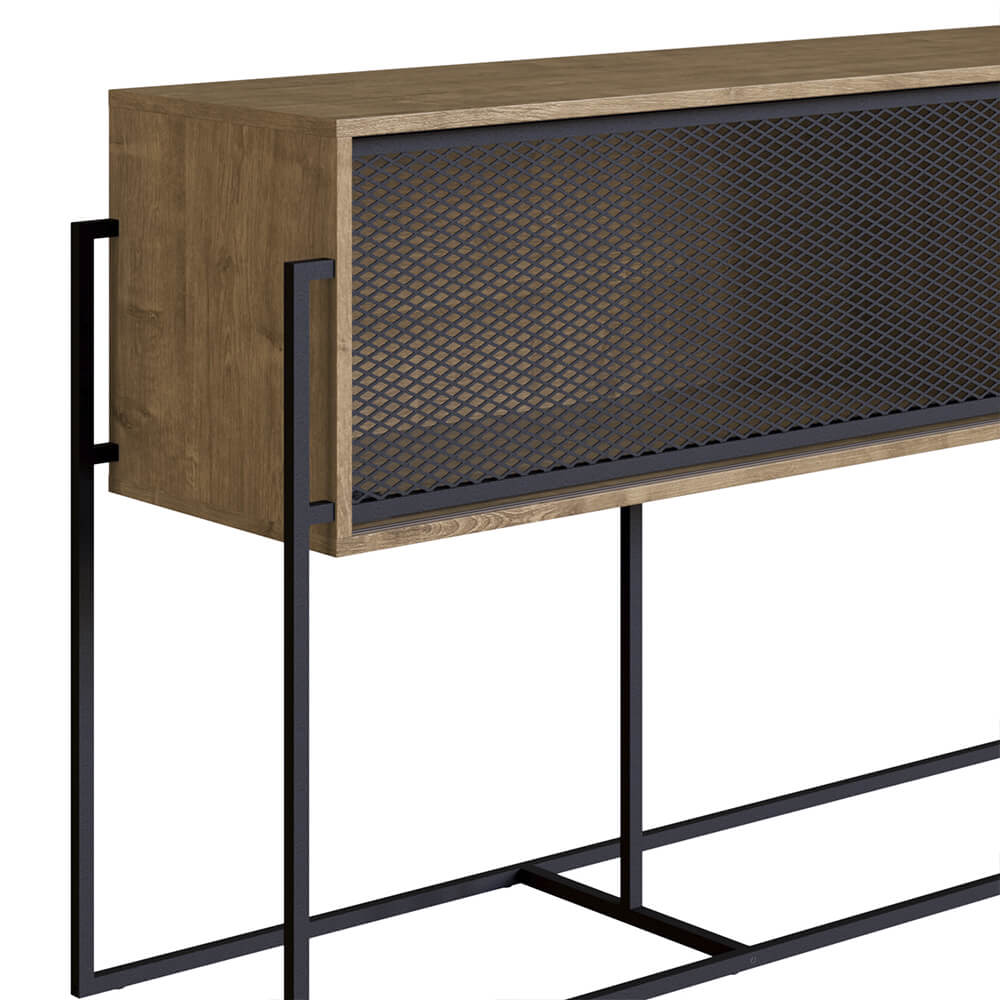 Balcão Buffet York 100cm Estrutura Preto Fosco - Vermont