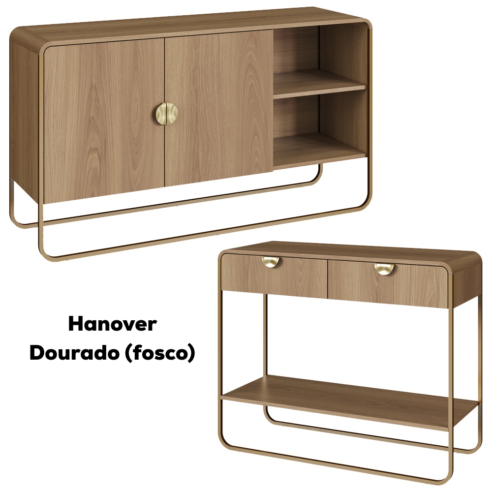 Balcao Buffet E Aparador Organica Hanover Dourado Artesano