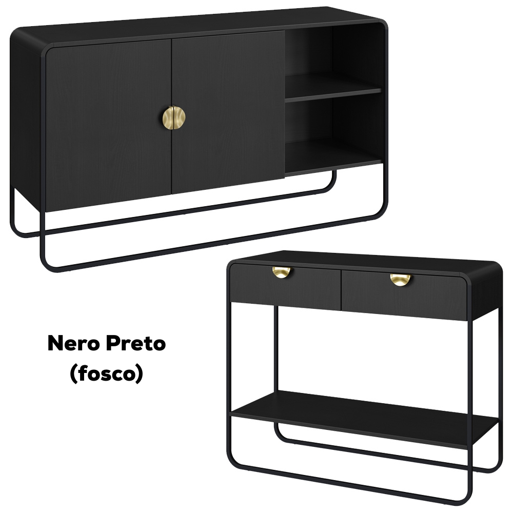 Balcao Buffet E Aparador Organica Nero Preto Artesano