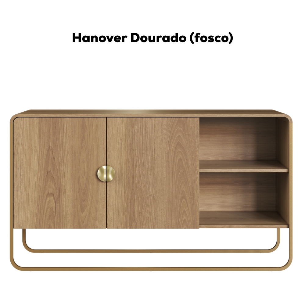 Balcao Buffet Organico 2 Portas 135 cm 28071 Hanover Dourado Artesano