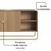 Balcao Buffet Organico 2 Portas 135 cm 28071 Hanover Dourado Artesano