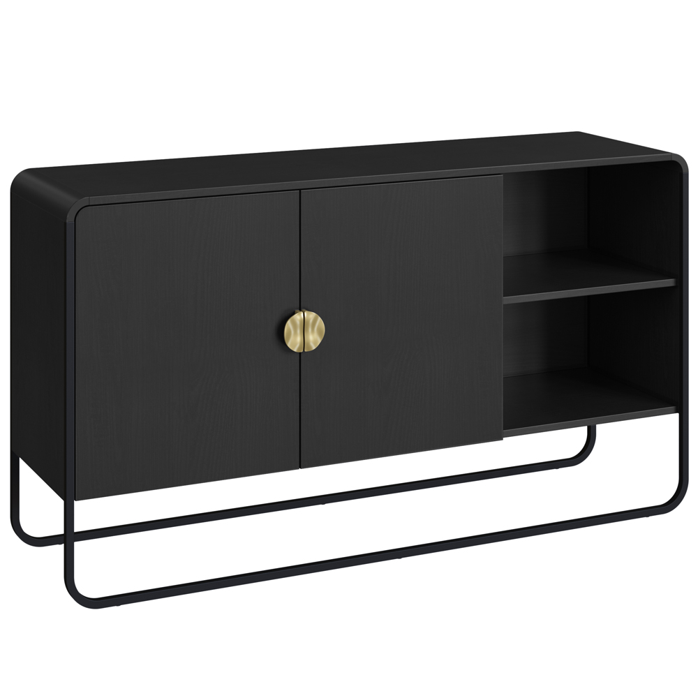 Balcao Buffet Organico 2 Portas 135 cm 28071 Nero Preto Artesano