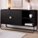 Balcao Buffet Organico 2 Portas 135 cm 28071 Nero Preto Artesano