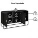 Balcao Buffet Organico 2 Portas 135 cm 28071 Nero Preto Artesano