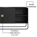 Balcao Buffet Organico 2 Portas 135 cm 28071 Nero Preto Artesano