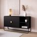 Balcao Buffet Organico 2 Portas 135 cm 28071 Nero Preto Artesano