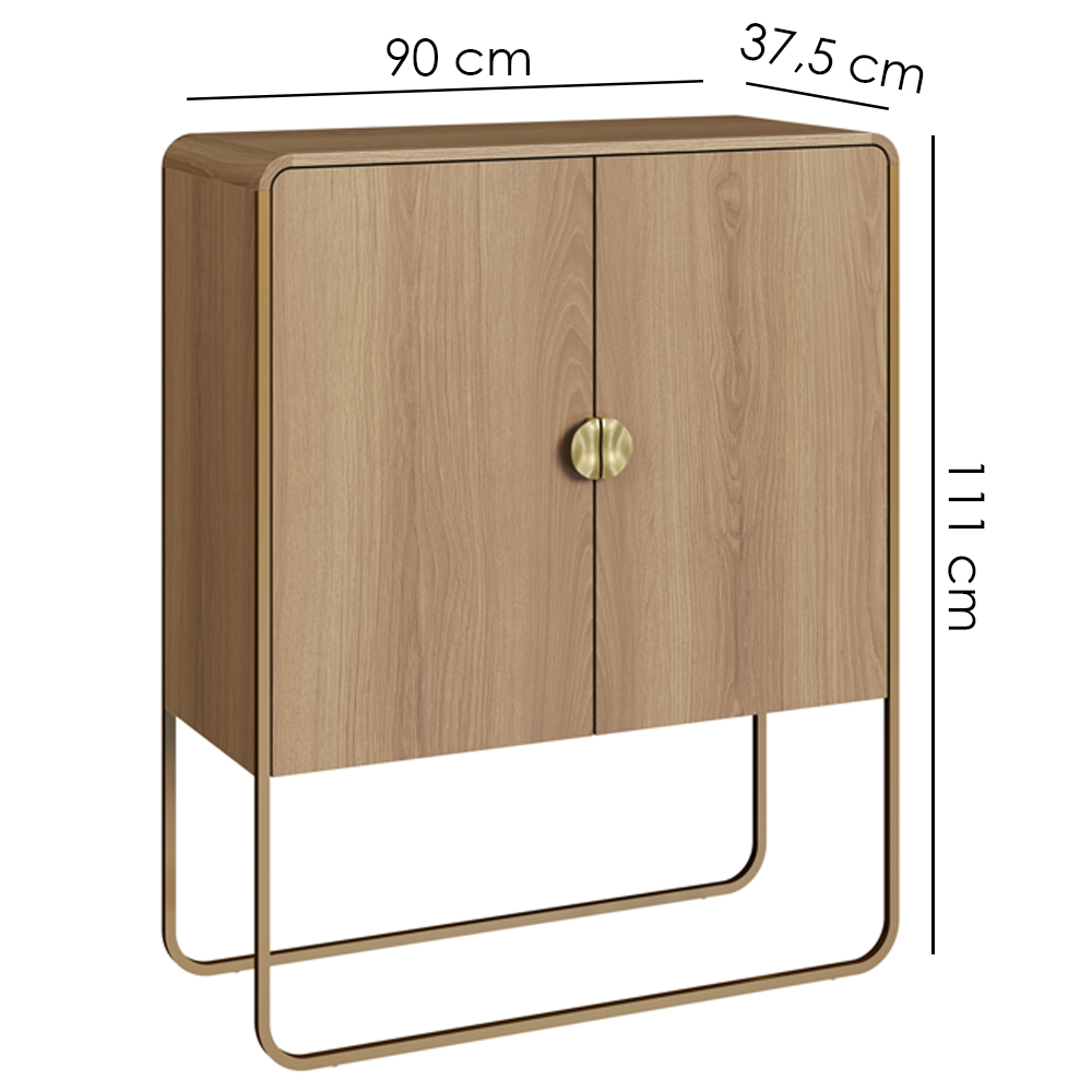 Balcao Buffet Organico 2 Portas 90 cm 28065 Hanover Dourado Artesano