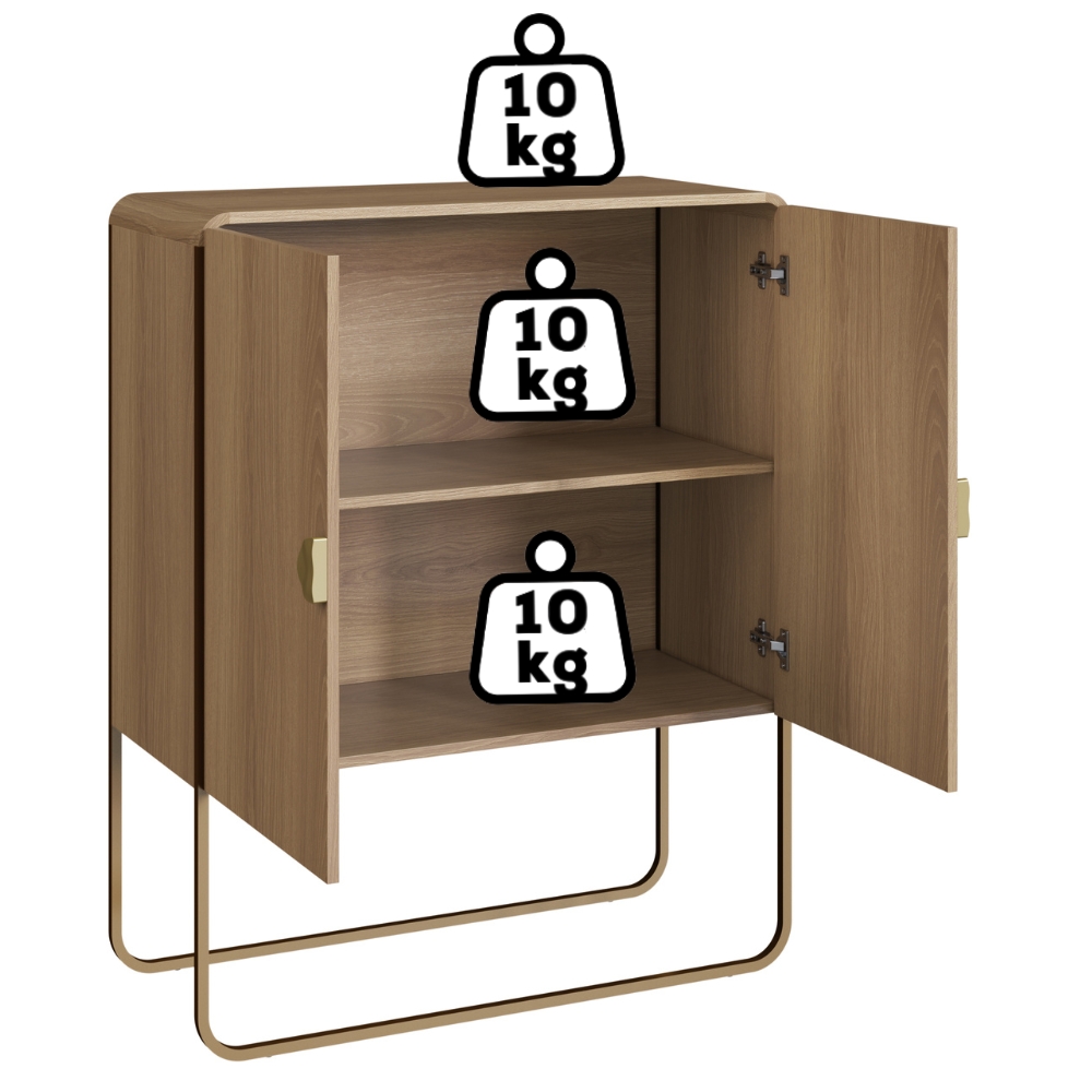 Balcao Buffet Organico 2 Portas 90 cm 28065 Hanover Dourado Artesano