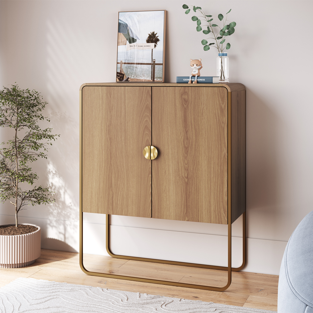 Balcao Buffet Organico 2 Portas 90 cm 28065 Hanover Dourado Artesano