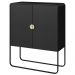 Balcao Buffet Organico 2 Portas 90 cm 28065 Nero Preto Artesano