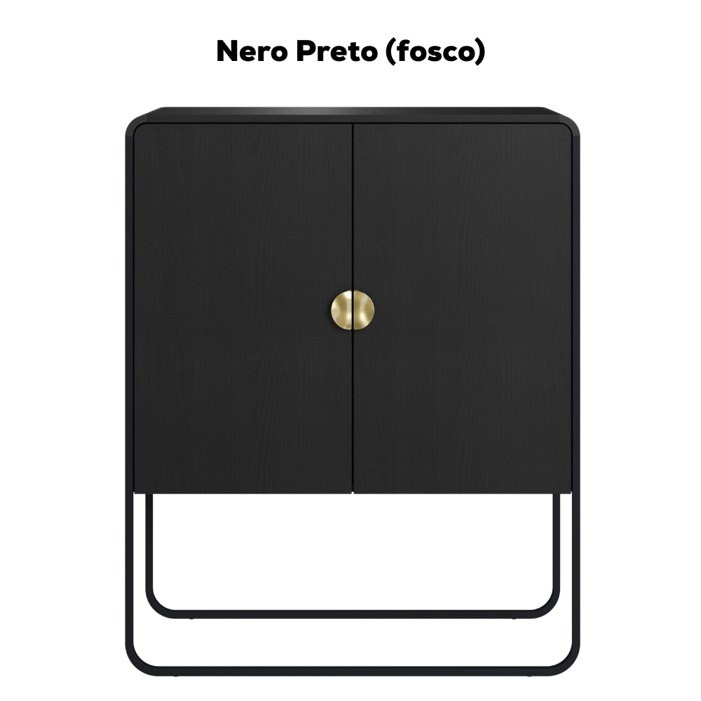 Balcao Buffet Organico 2 Portas 90 cm 28065 Nero Preto Artesano
