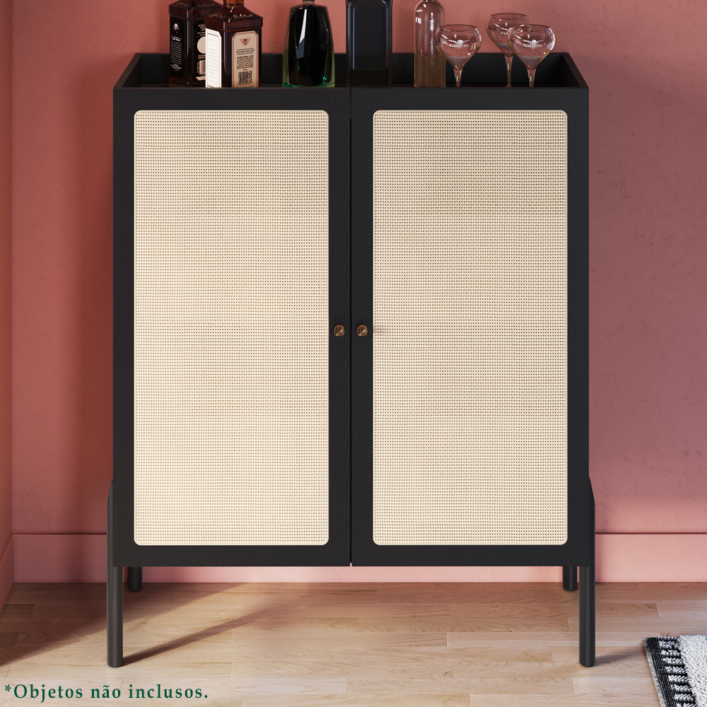 Balcao Cafe Bar 2 Portas 93 Cm Pes Madeira 27929 Oslo Nero Artesano