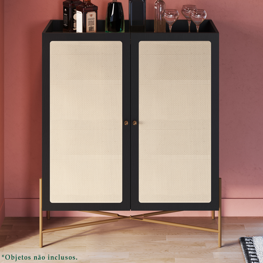 Balcao Cafe Bar 2 Portas 93 Cm Pes Metal 28929 Oslo Nero Artesano