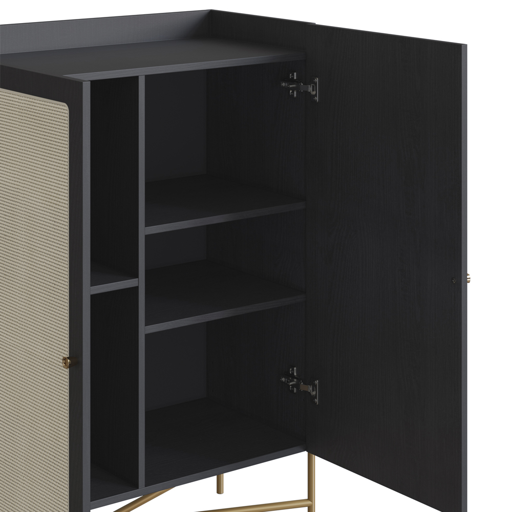 Balcao Cafe Bar 2 Portas 93 Cm Pes Metal 28929 Oslo Nero Artesano
