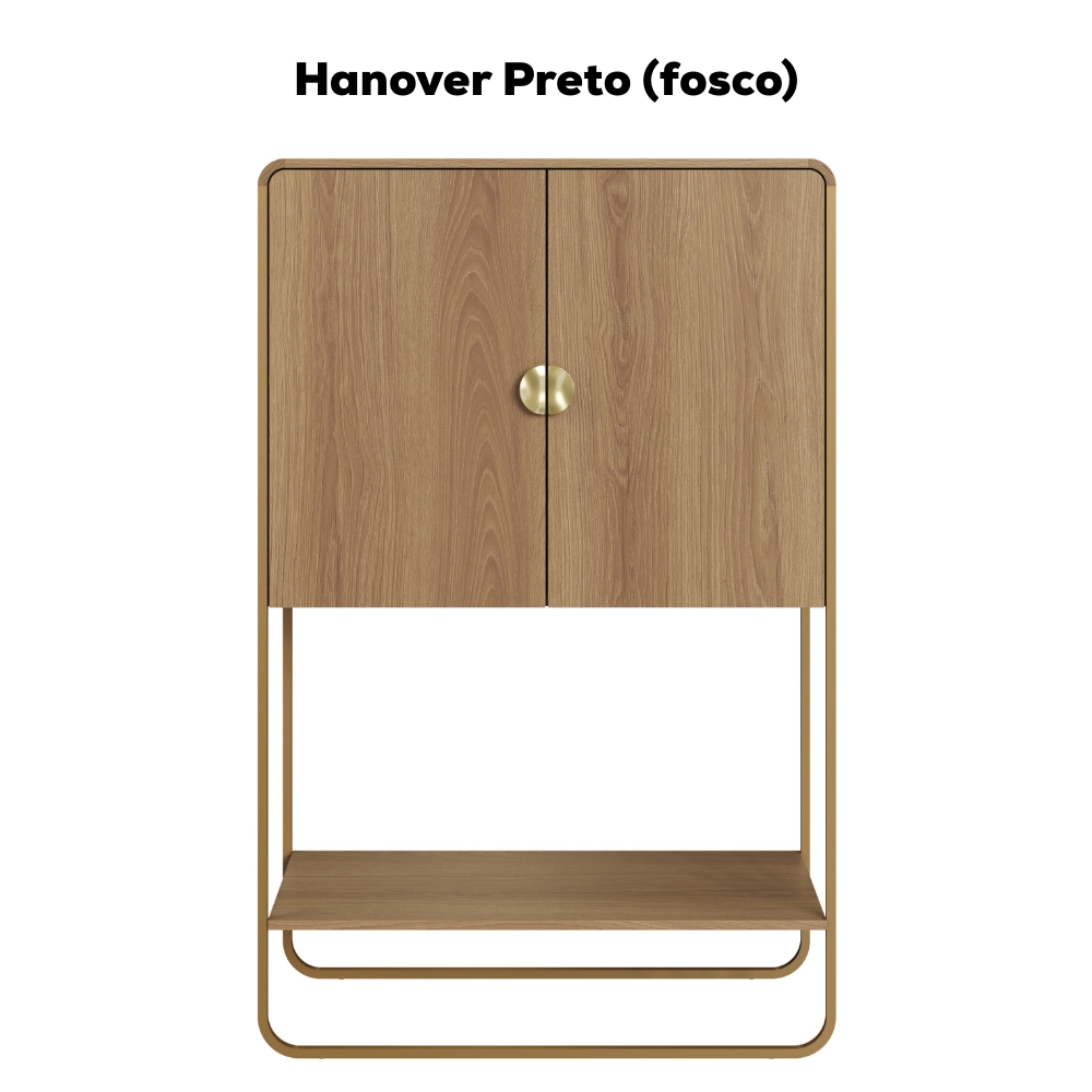 Balcao Cafe Bar Organico 2 Portas 90 cm 28069 Hanover Dourado Artesano