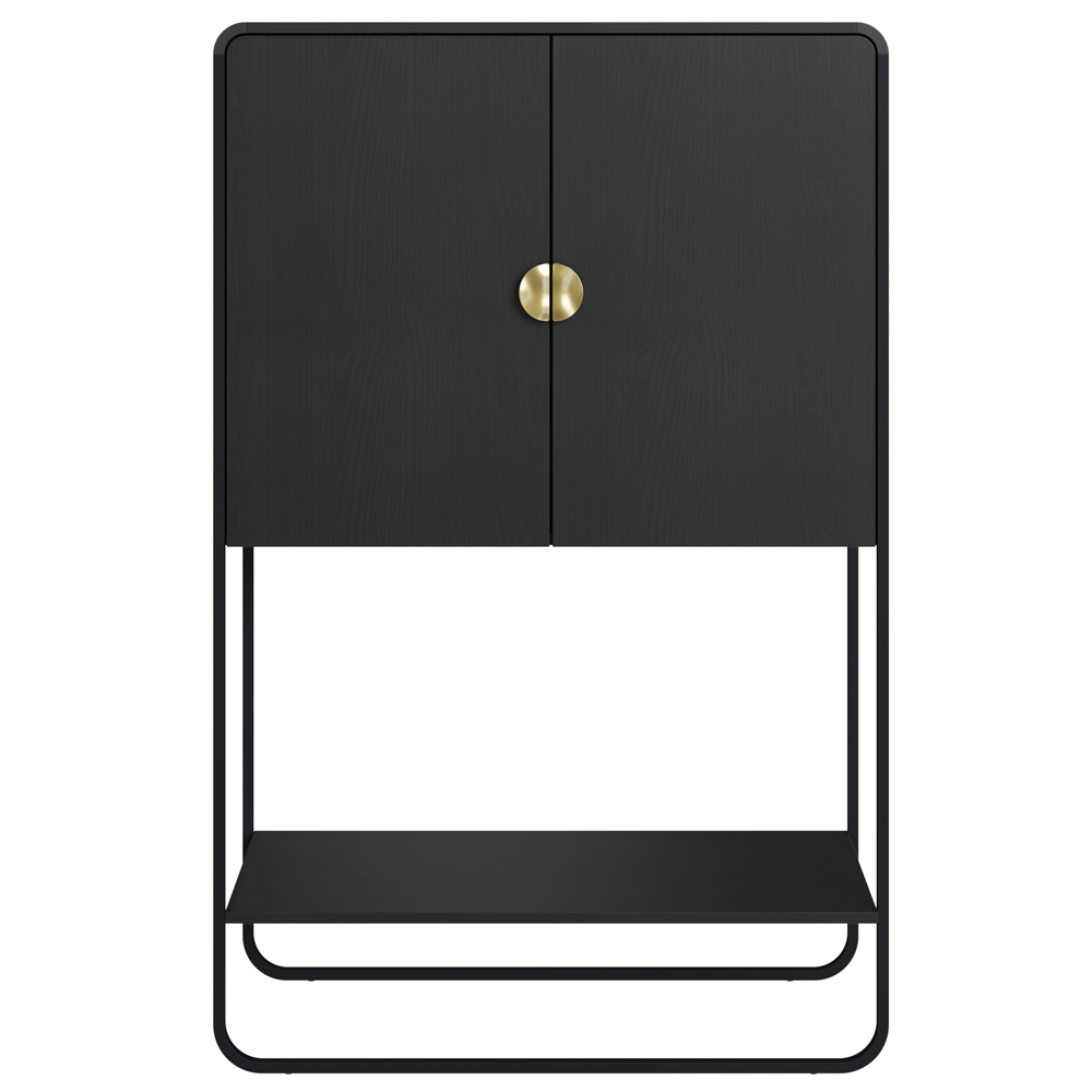 Balcao Cafe Bar Organico 2 Portas 90 cm 28069 Nero Preto Artesano