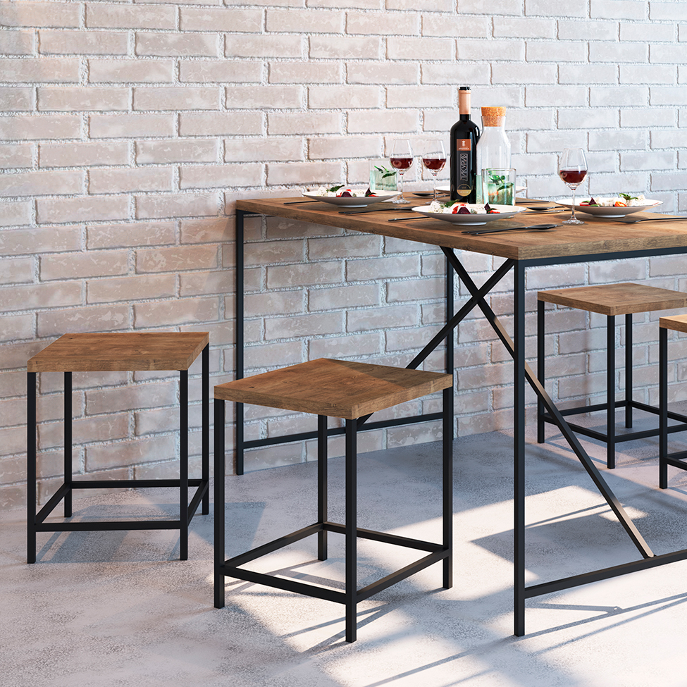 Banco Steel Quadra Vermont e Preto