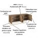 Buffet Aparador Organico 4 Portas 180 cm 28075 Hanover Dourado Artesano