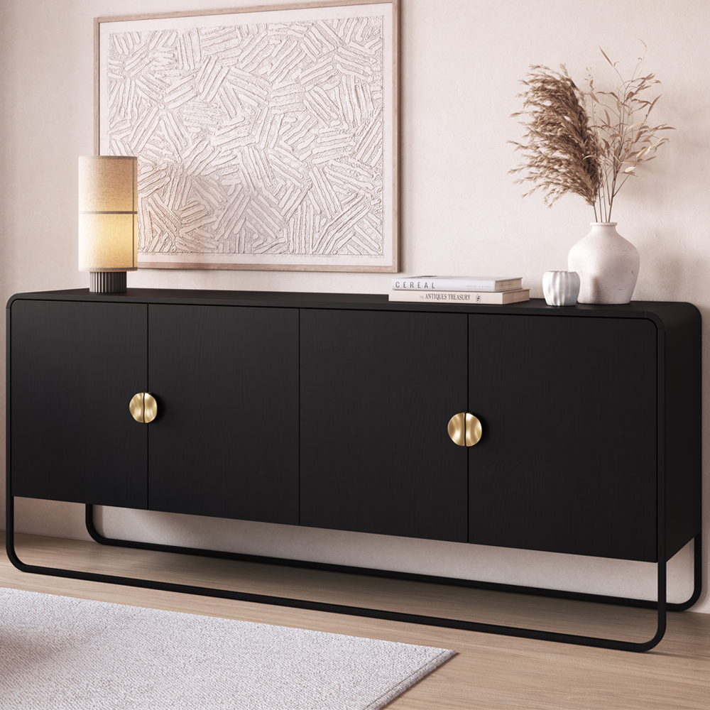 Buffet Aparador Organico 4 Portas 180 cm 28075 Nero Preto Artesano