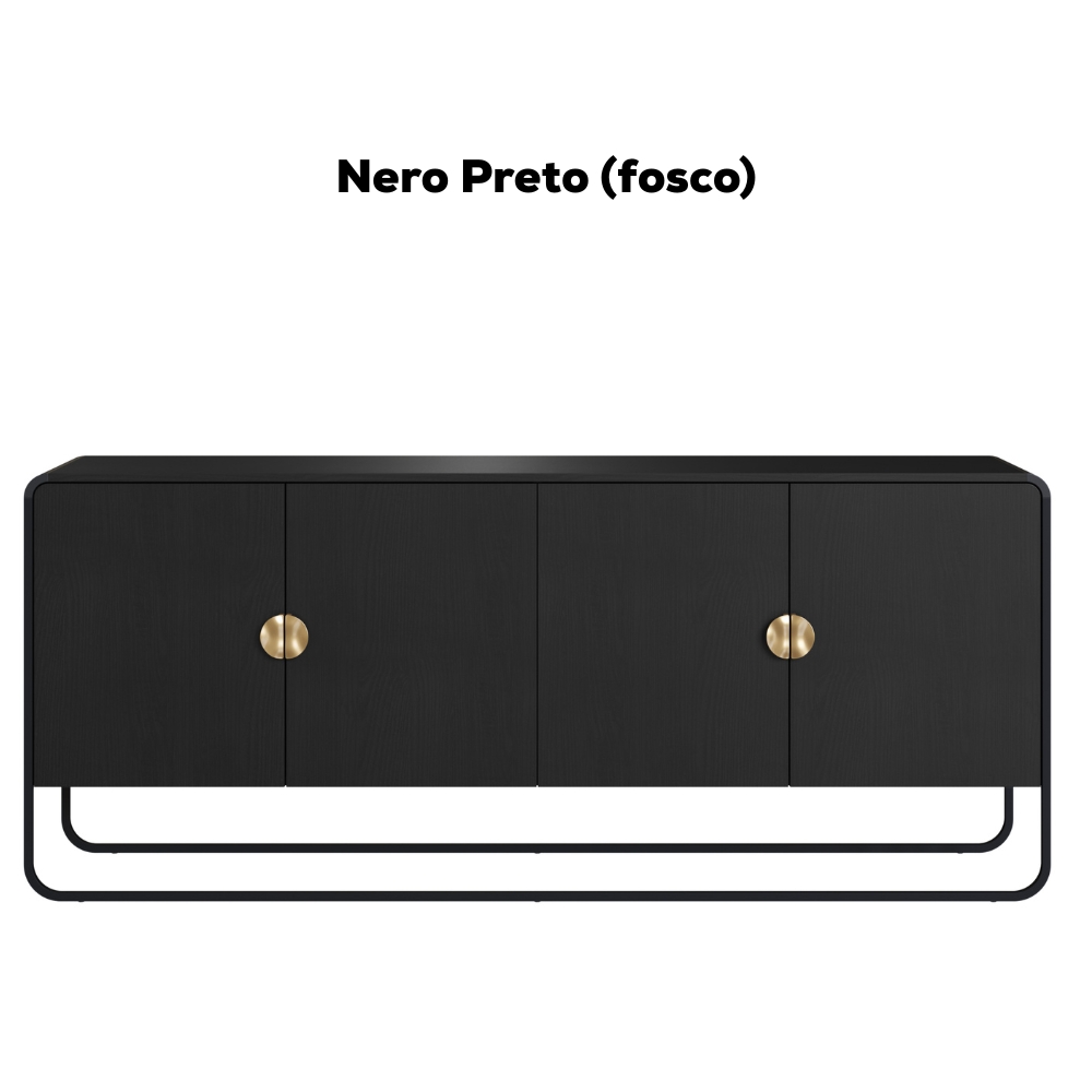 Buffet Aparador Organico 4 Portas 180 cm 28075 Nero Preto Artesano