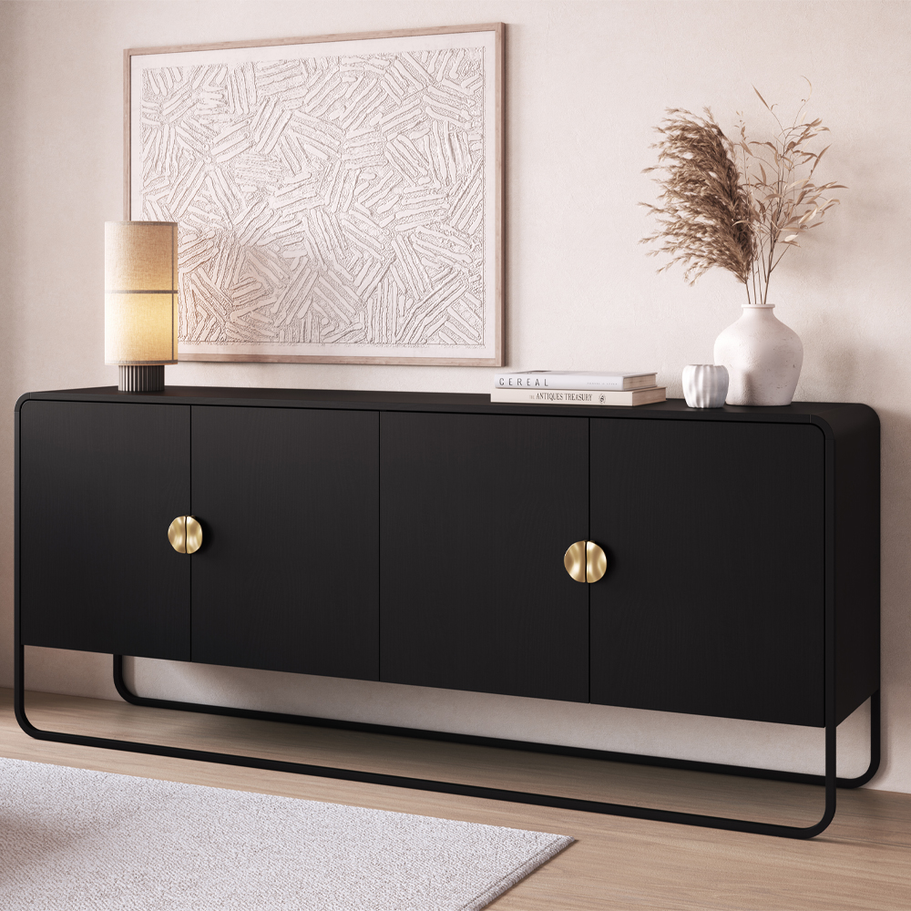 Buffet Aparador Organico 4 Portas 180 cm 28075 Nero Preto Artesano
